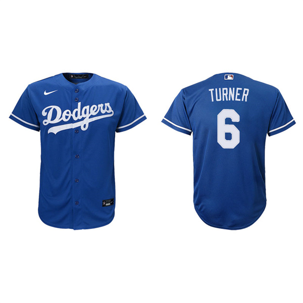 Youth Los Angeles Dodgers Trea Turner Royal Replica Alternate Jersey