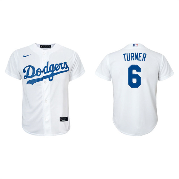 Youth Los Angeles Dodgers Trea Turner White Replica Home Jersey