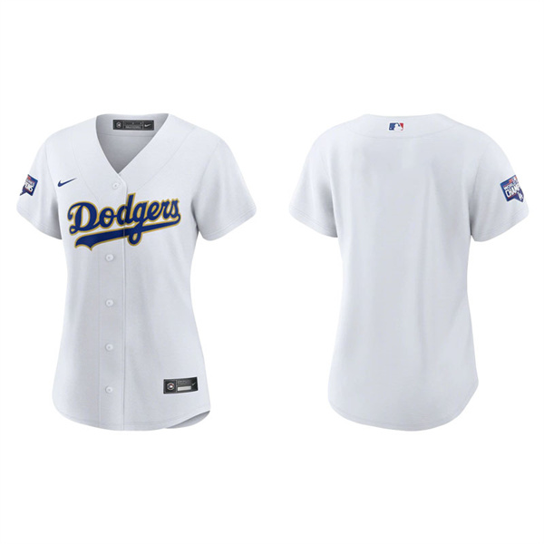 Women's Los Angeles Dodgers White Gold 2021 City Connect Replica Jersey