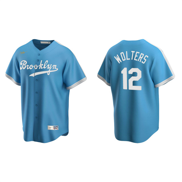 Men's Tony Wolters Los Angeles Dodgers Light Blue Cooperstown Collection Alternate Jersey