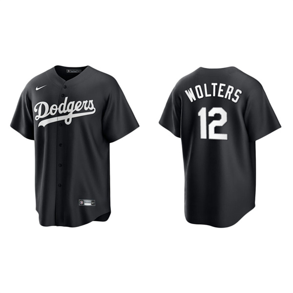 Men's Tony Wolters Los Angeles Dodgers Black White Replica Official Jersey