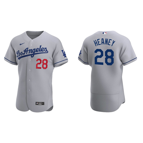 Men's Los Angeles Dodgers Andrew Heaney Gray Authentic Road Jersey