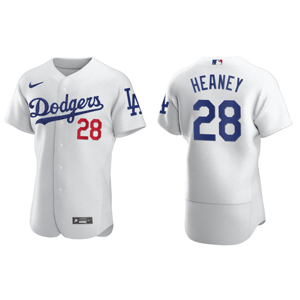Men's Los Angeles Dodgers Andrew Heaney White Authentic Home Jersey