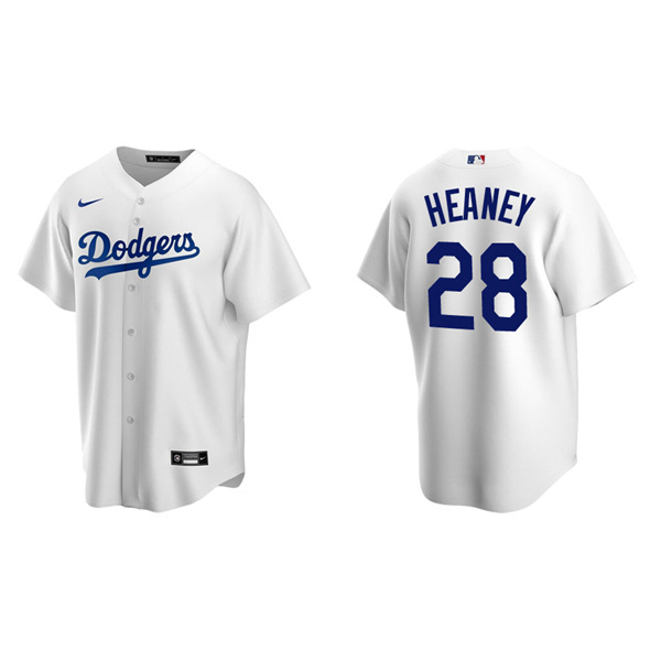 Men's Los Angeles Dodgers Andrew Heaney White Replica Home Jersey