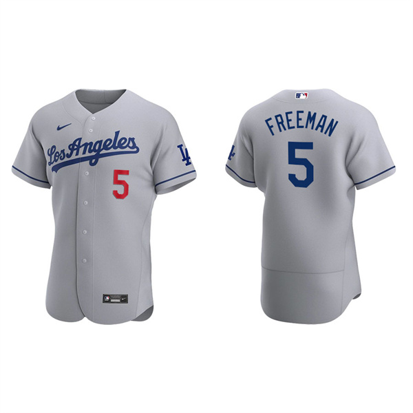 Men's Los Angeles Dodgers Freddie Freeman Gray Authentic Road Jersey