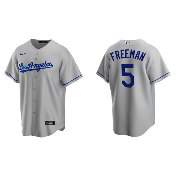 Men's Los Angeles Dodgers Freddie Freeman Gray Replica Road Jersey