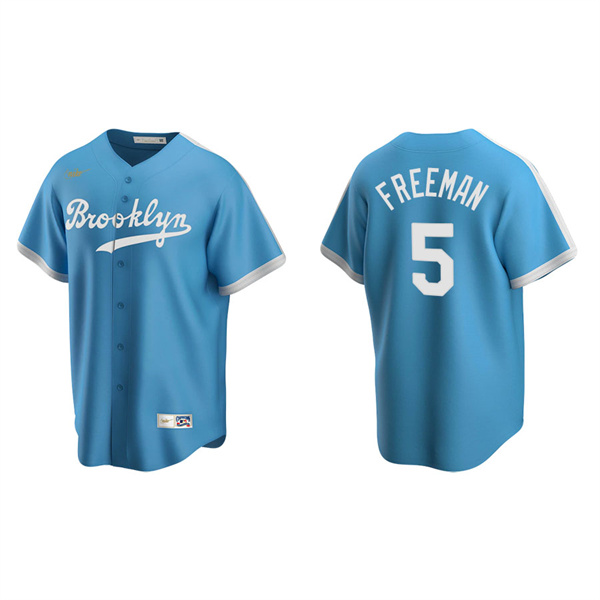 Men's Los Angeles Dodgers Freddie Freeman Light Blue Cooperstown Collection Alternate Jersey