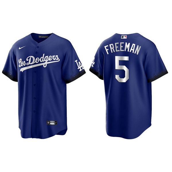 Men's Los Angeles Dodgers Freddie Freeman Royal 2021 City Connect Replica Jersey