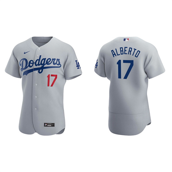 Men's Los Angeles Dodgers Hanser Alberto Gray Authentic Alternate Jersey