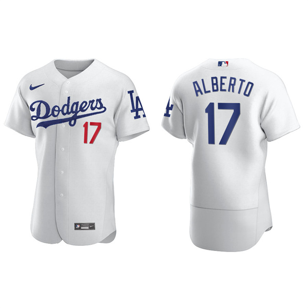 Men's Los Angeles Dodgers Hanser Alberto White Authentic Home Jersey