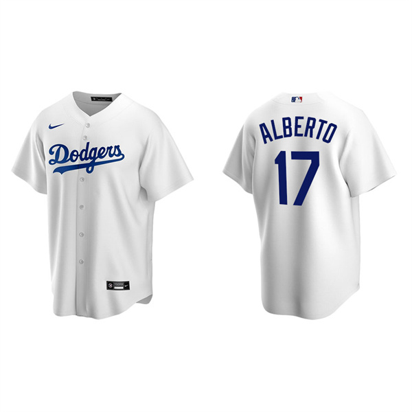 Men's Los Angeles Dodgers Hanser Alberto White Replica Home Jersey