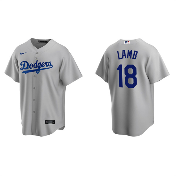 Men's Los Angeles Dodgers Jake Lamb Gray Replica Alternate Jersey