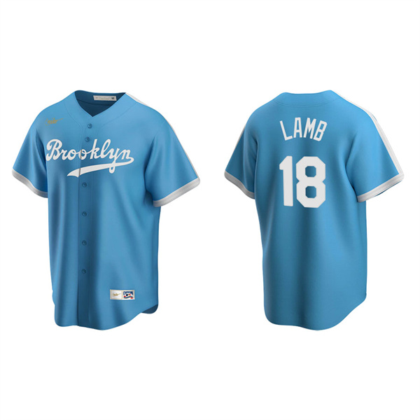 Men's Los Angeles Dodgers Jake Lamb Light Blue Cooperstown Collection Alternate Jersey