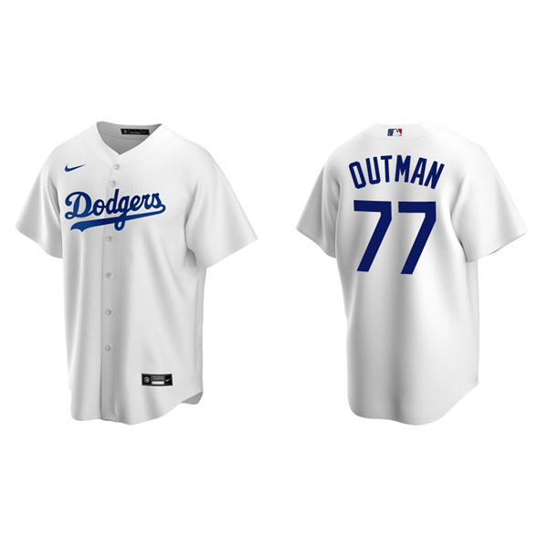 Men's Los Angeles Dodgers James Outman White Replica Home Jersey