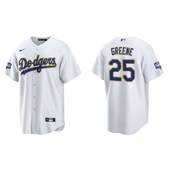 Men's Los Angeles Dodgers Shane Greene White Gold 2021 City Connect Replica Jersey