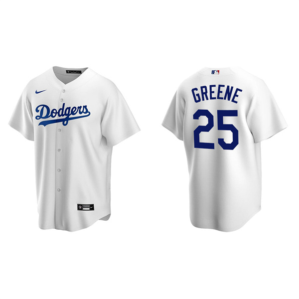 Men's Los Angeles Dodgers Shane Greene White Replica Home Jersey
