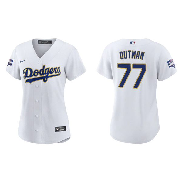 Women's Los Angeles Dodgers James Outman White Gold 2021 City Connect Replica Jersey