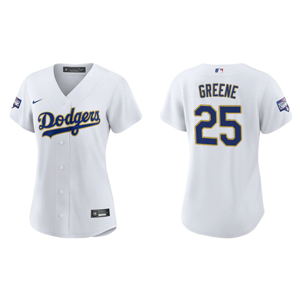 Women's Los Angeles Dodgers Shane Greene White Gold 2021 City Connect Replica Jersey