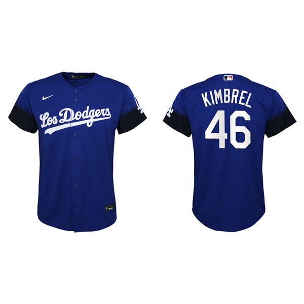 Youth Los Angeles Dodgers Craig Kimbrel Royal 2021 City Connect Replica Jersey