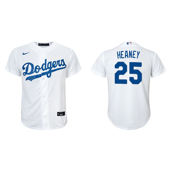 Youth Andrew Heaney Los Angeles Dodgers White Replica Home Jersey