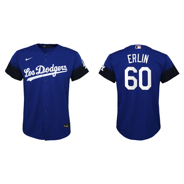 Youth Robbie Erlin Los Angeles Dodgers Royal 2021 City Connect Replica Jersey