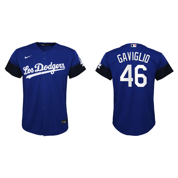 Youth Sam Gaviglio Los Angeles Dodgers Royal 2021 City Connect Replica Jersey