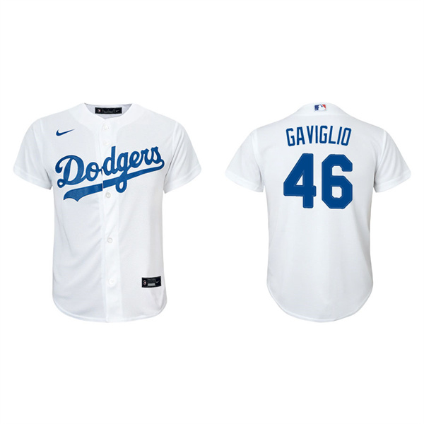 Youth Sam Gaviglio Los Angeles Dodgers White Replica Home Jersey