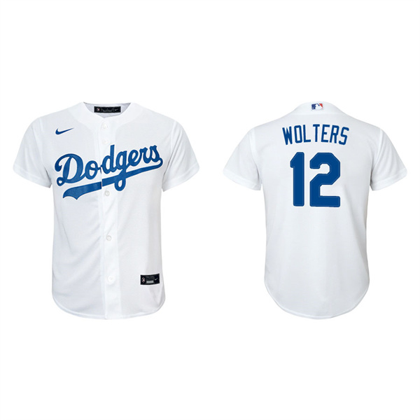 Youth Tony Wolters Los Angeles Dodgers White Replica Home Jersey