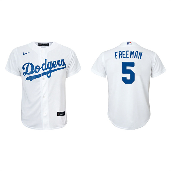 Youth Los Angeles Dodgers Freddie Freeman White Replica Home Jersey