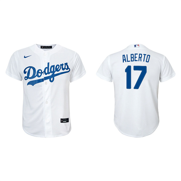 Youth Los Angeles Dodgers Hanser Alberto White Replica Home Jersey