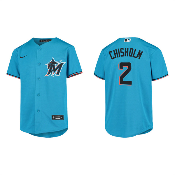 Youth Jazz Chisholm Miami Marlins Blue Replica Jersey