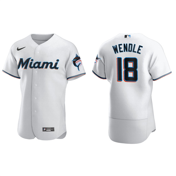 Men's Joey Wendle Miami Marlins White Authentic Home Jersey