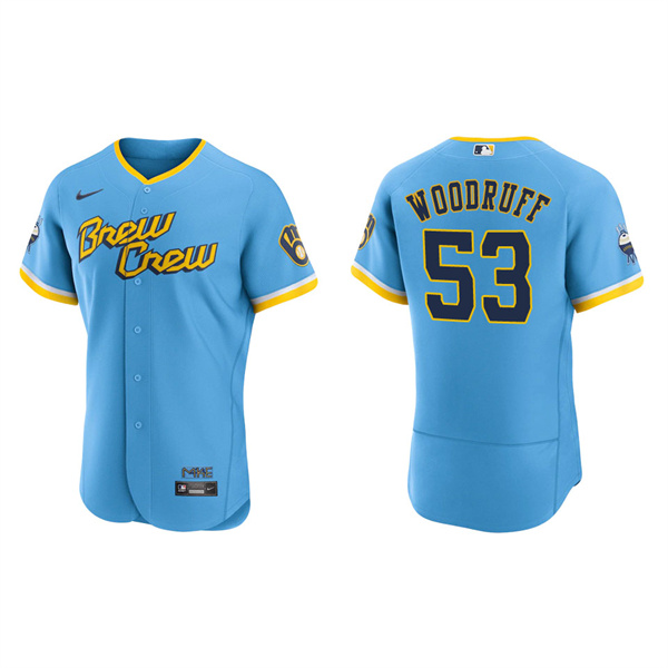 Men's Brandon Woodruff Brewers City Connect Authentic Jersey