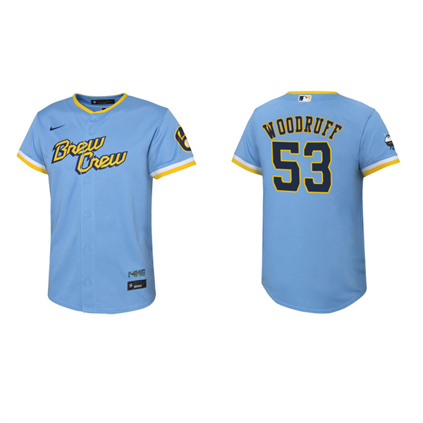 Youth Brandon Woodruff Brewers City Connect Replica Jersey