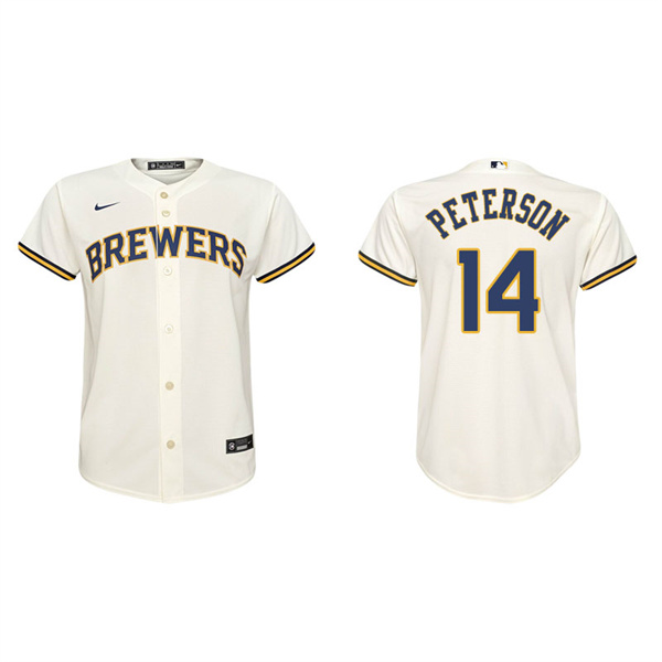 Youth Milwaukee Brewers Jace Peterson Cream Replica Home Jersey