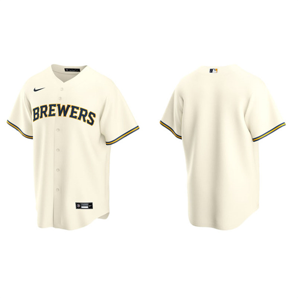 Men's Milwaukee Brewers Cream Replica Home Jersey