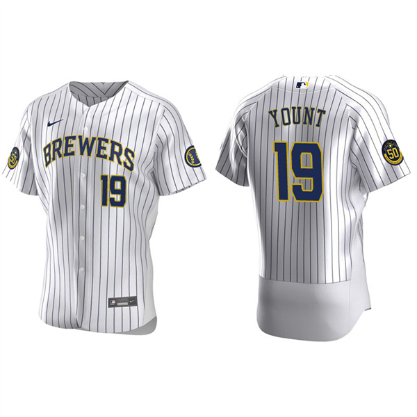 Men's Milwaukee Brewers Robin Yount White Authentic Home Jersey