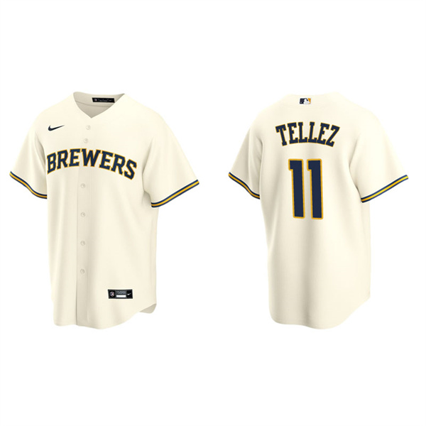 Men's Milwaukee Brewers Rowdy Tellez Cream Replica Home Jersey