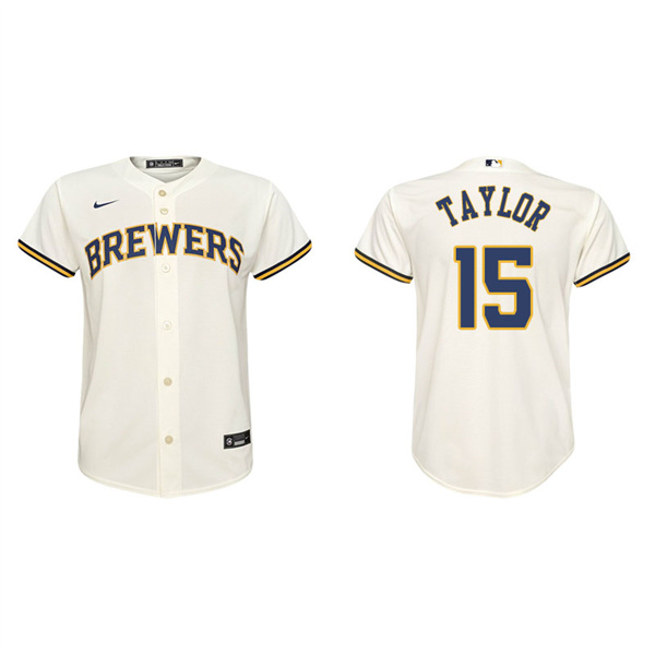 Youth Milwaukee Brewers Tyrone Taylor Cream Replica Home Jersey