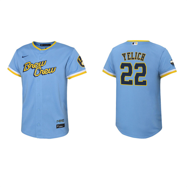 Youth Christian Yelich Brewers City Connect Replica Jersey