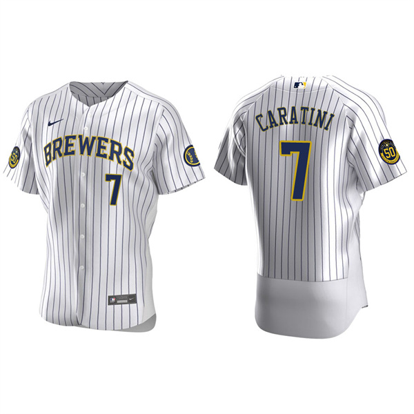 Men's Milwaukee Brewers Victor Caratini White Authentic Home Jersey