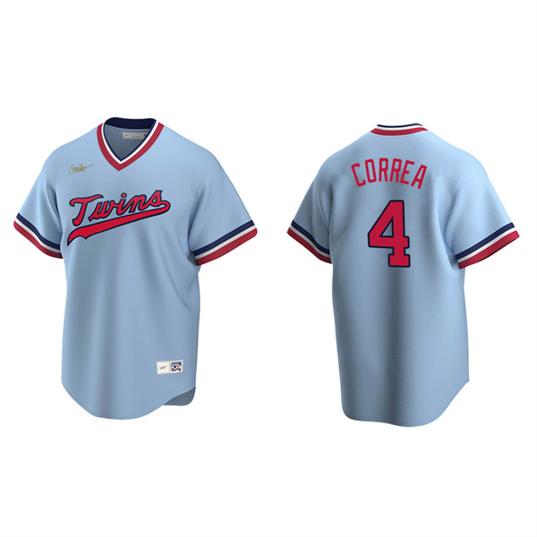Men's Minnesota Twins Carlos Correa Light Blue Cooperstown Collection Road Jersey