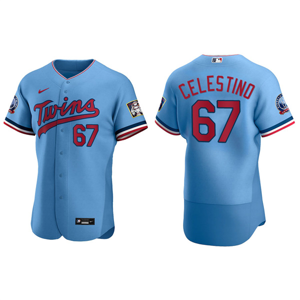 Men's Minnesota Twins Gilberto Celestino Light Blue Authentic Alternate Jersey