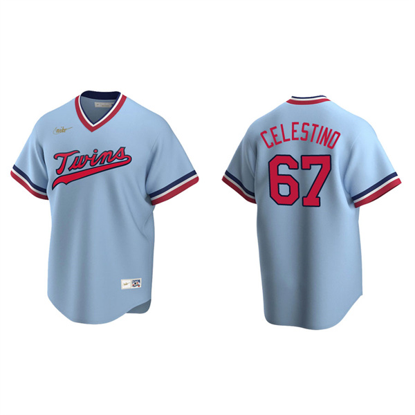 Men's Minnesota Twins Gilberto Celestino Light Blue Cooperstown Collection Road Jersey