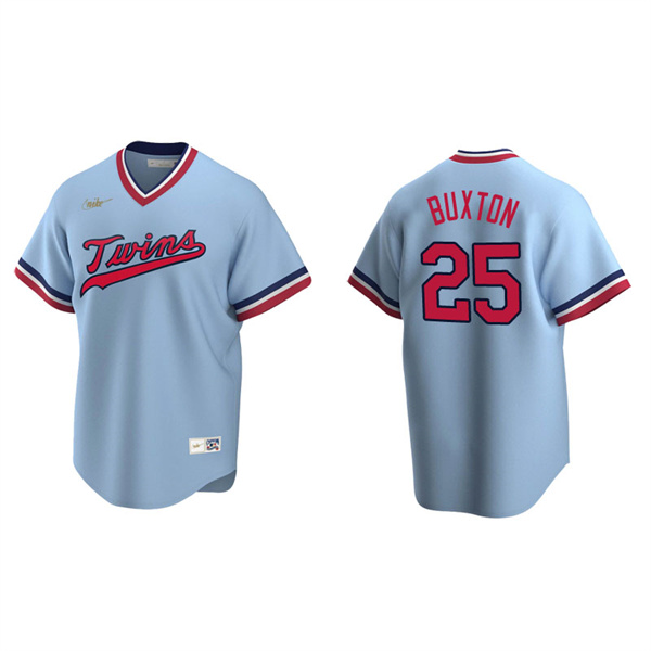 Men's Minnesota Twins Byron Buxton Light Blue Cooperstown Collection Road Jersey