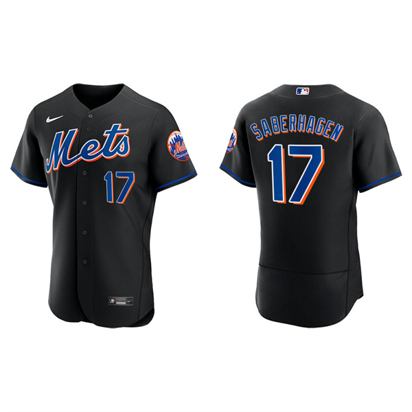 Men's Bret Saberhagen New York Mets Nike Black Alternate Authentic Jersey