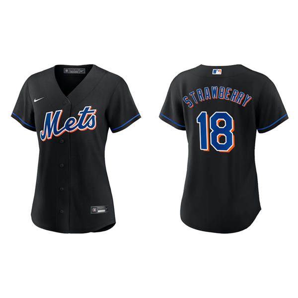 Women's Darryl Strawberry New York Mets Nike Black Alternate Replica Jersey