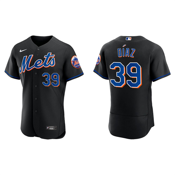 Men's Edwin Diaz New York Mets Nike Black Alternate Authentic Jersey