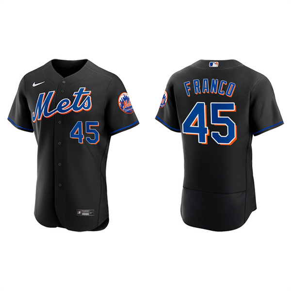 Men's John Franco New York Mets Nike Black Alternate Authentic Jersey