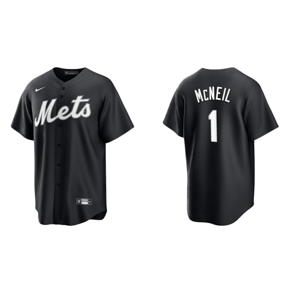 Men's Jeff McNeil New York Mets Black White Replica Official Jersey